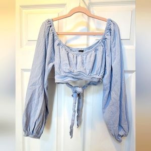 Super cute crop top, Juniors size small Top from Shien, baby blue